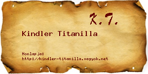 Kindler Titanilla névjegykártya